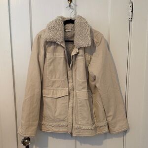 BDG Cream Sherpa-Lined Jacket